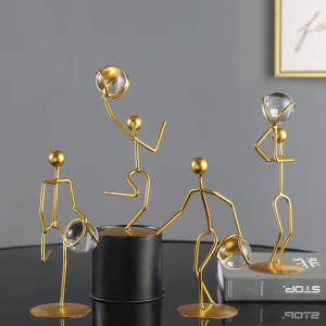 Luxury Golden Figurine with Crystal Ball