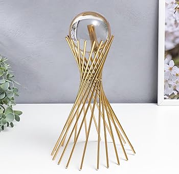 Geometric Gold Crystal Ball Stand โ Modern Decorative Piece - Image 5